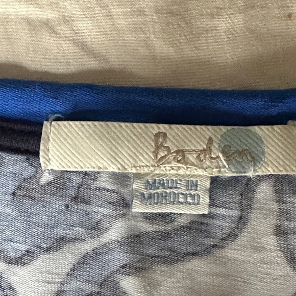 Boden Cap Sleeve Blue and Black Floral Babydoll Dress Size 6 Empire Waist - Picture 5 of 8